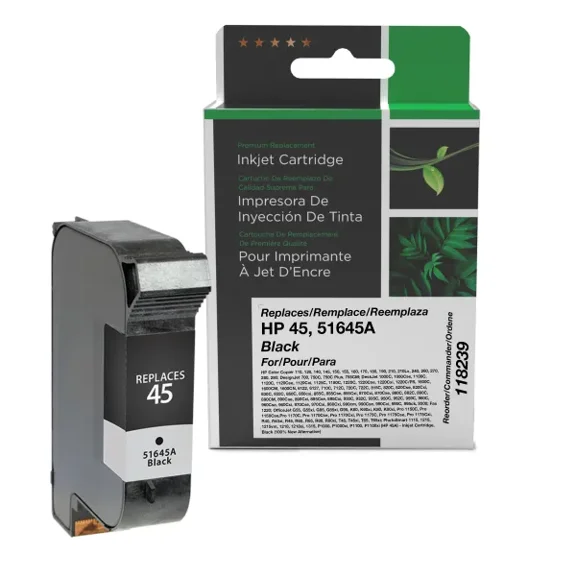 Remanufactured Clover Imaging Black Ink Cartridge compatible with HP 51645A (HP 45)