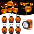 thumbnail image 1 of 6PCS Pumpkin Lantern with Hanging Handle and Stable Base Halloween Decoration Light for Bars Celebration Banquets, 1 of 7