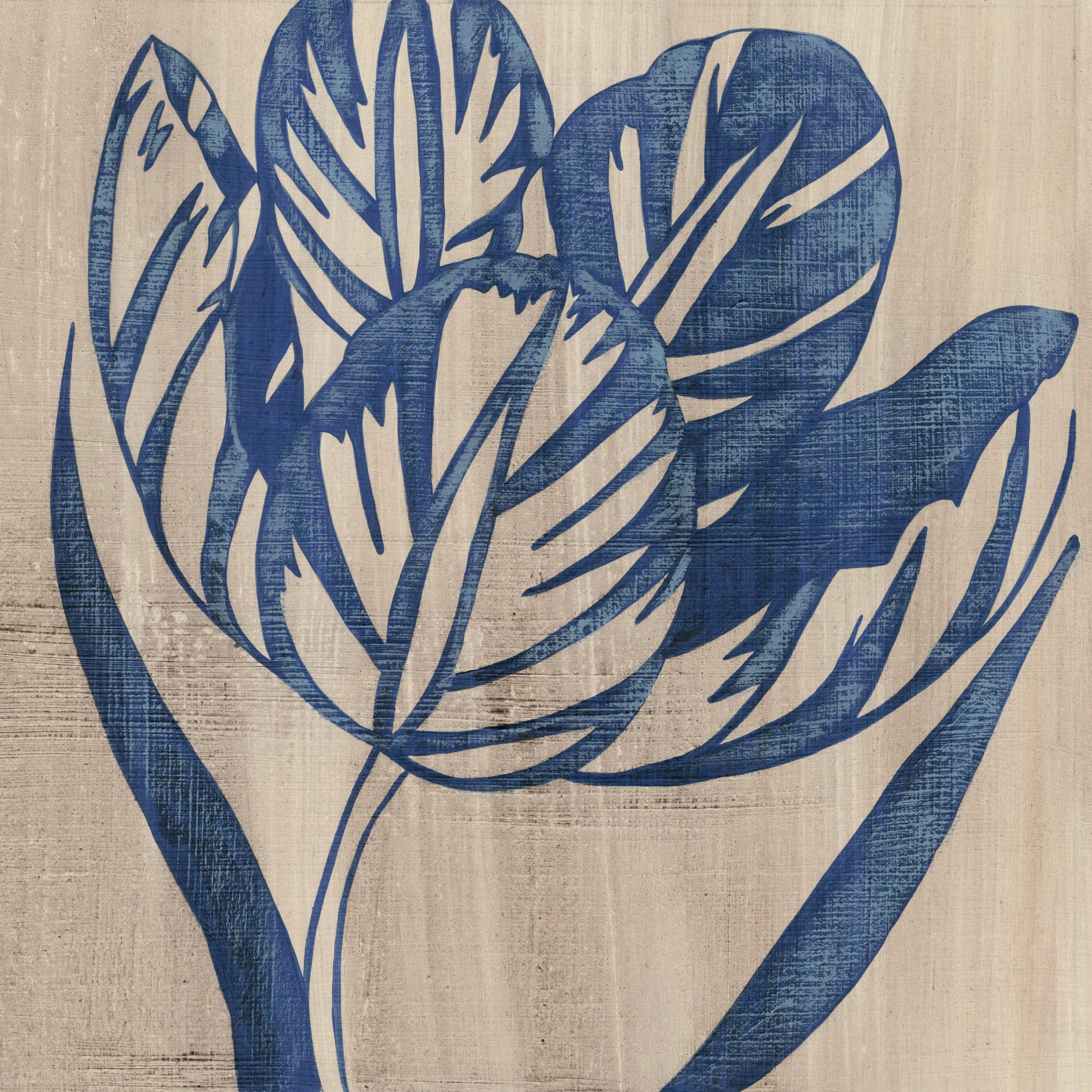 "Indigo Tulip" Painting Print on Wrapped Canvas
