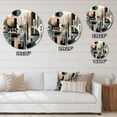 thumbnail image 4 of Designart "Symmetry in Motion Blue and Black I" Modern Geometric Metal Round Wall Decor, 4 of 5