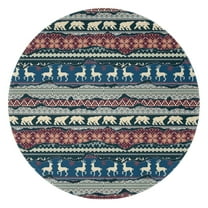 Multicolor Christmas Pattern Round Blanket,Comfortable Soft Flannel Throw Blanket,All Season,Warm Lightweight Blankets for Sofa Bed Couch Living Room Chair 60"x60"