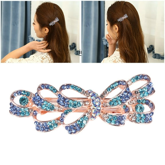 Raindrops Blue Crystal Rhinestone Decorative Hair Clip, 1 Piece Stylish Accessory