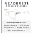 thumbnail image 3 of Readerest Blue Light Blocking Reading Glasses Clear 200 Magnification, 3 of 7