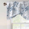 thumbnail image 5 of Tie Up Valances for Windows, Blue Grey Leaves Adjustable Valance Curtains Window Treatment for Living Room/Bedroom, Watercolor Branches Vintage Forest Rod Pocket Kitchen Curtains & Drapes 54x18 Inch, 5 of 9