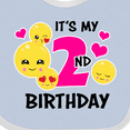 thumbnail image 4 of Inktastic Its My 2nd Birthday with Smiling Emoticons Girls Baby Bib, 4 of 4