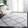 thumbnail image 2 of SAFAVIEH August Raphael Diamond Shag Area Rug, Ivory/Grey, 4'5" x 6'5", 2 of 8