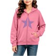 thumbnail image 7 of Vmberlty Kids Zip Up Hoodies Girl's Winter Small Print Fleece Lined Long Sleeve Hooded Zipper Sweatshirt Coats for 5-14 Years, 7 of 7