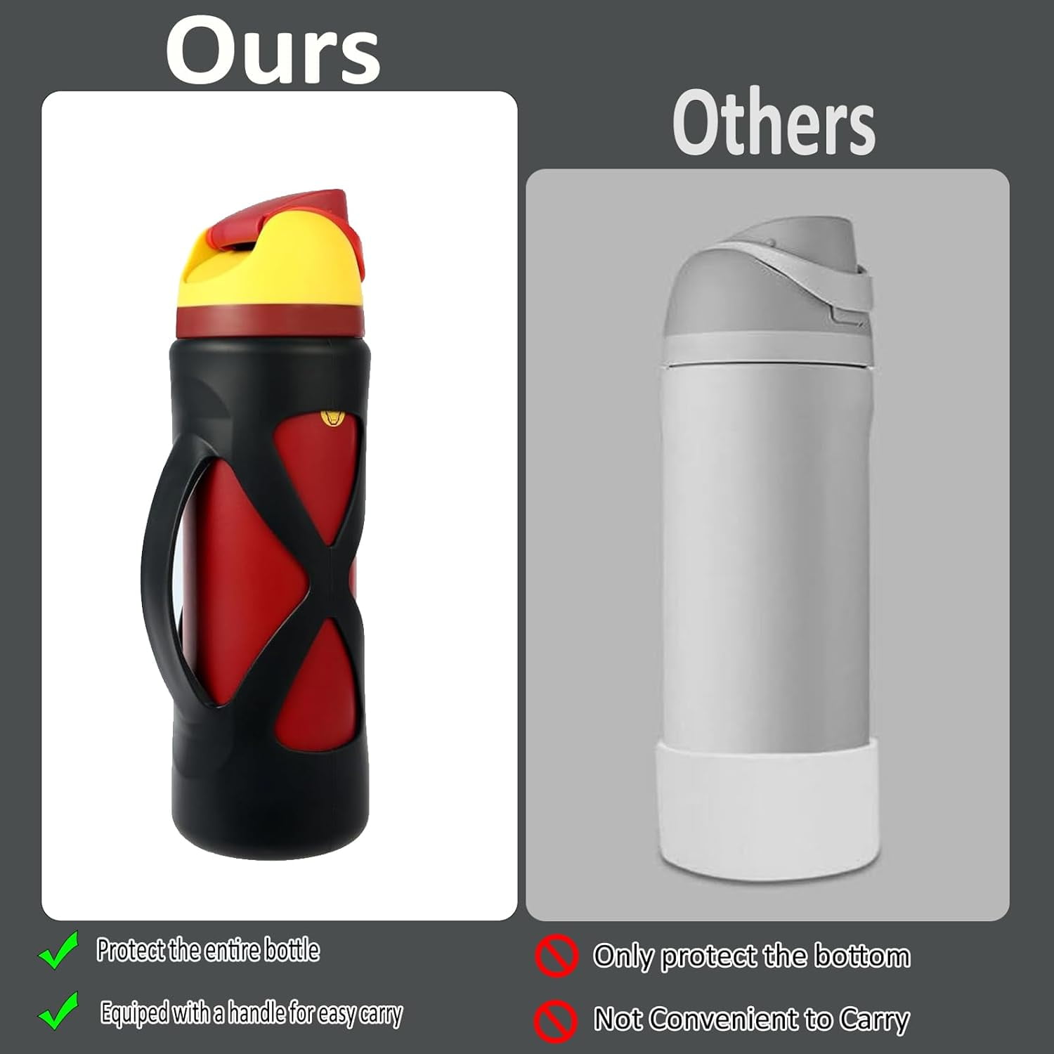 2PCS Glitter Silicone Boot For Owala Water Bottle 24oz 32oz 40oz - Anti-Slip Protective Sleeve, Dishwasher Safe
