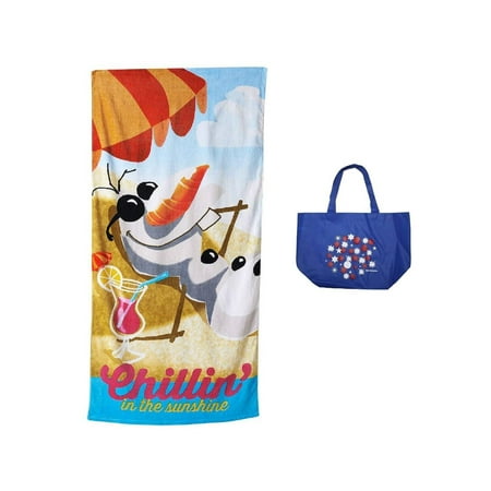 Disney Frozen Olaf Chillin Beach Towel and Tote 2 Piece Gift Set - FREE SHIPPING