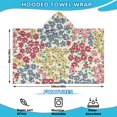 thumbnail image 2 of Pioneer Flower Floral Print Pattern Hooded Bath Towel，60"x35" for Ages 3 To 12 Kids, Quick Dry Lightweight Soft Microfiber Hood Beach Towel Cover Up for Kids, 2 of 7