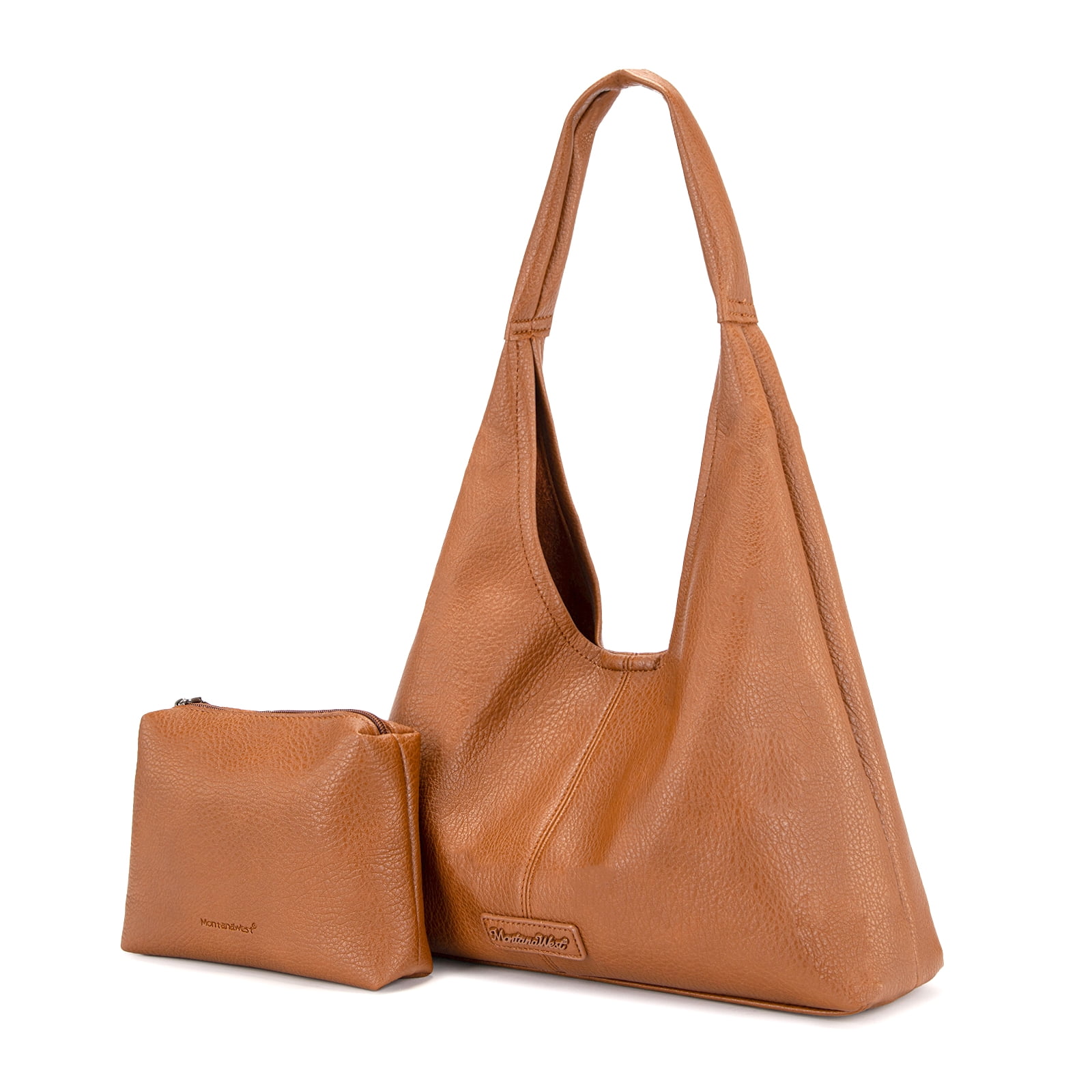 Montana West Hobo Bag Purses for Women Soft Slouchy Shoulder Handbags Tote with Pouch Stylish and Functional, Light Brown