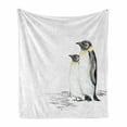 thumbnail image 1 of Sea Animals Soft Flannel Fleece Throw Blanket, Hand Drawn Art Penguins Aquatic Flightless Birds Polar South Pole Wildlife, Cozy Plush for Indoor and Outdoor Use, 50" x 60", Black White, by Ambesonne, 1 of 6