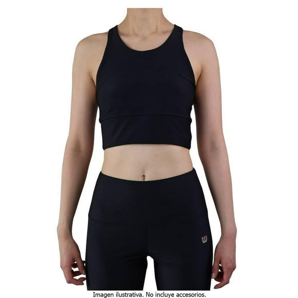 Top Wilson para Mujer, Deportivo de Licra Negro Talla G