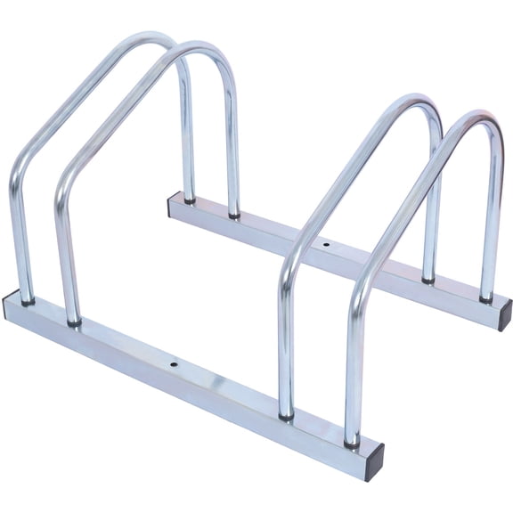 Floor Bike Organizer Black & Steel 22-28" Wheels Garage Storage Stand Indoors/Outdoors Maximize Space Efficiency