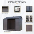 thumbnail image 3 of Zateety 8 x 6 FT Resin Outdoor Storage Shed with Built-in Floor, Waterproof, Lockable Door, 2 Windows & Vents, Weather Resistant Tool Shed for Garden Patio Backyard, 3 of 7