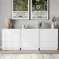 thumbnail image 3 of Heynemo Wide Nightstand with 3 Drawers, White Nightstand for Bedroom, Large End Table Bedside Table for Home and Office, 3 of 6