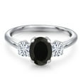 thumbnail image 3 of Gem Stone King 925 Sterling Silver Ring Onyx Moissanite (2.06 Cttw), 3 of 7