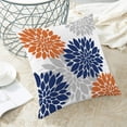 thumbnail image 4 of Navy Blue Burnt Orange Pillow Covers 16x16 Inch 2 Pcs, Fall Colored Geometric Dahlia Decorative Throw Pillows,Rust Flower Outdoor Decor Pillowcase Linen Square Cushion Cover Gift for Couch Car, 4 of 6