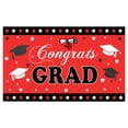 thumbnail image 1 of 2025 Class Graduation Photography Black And Gold Bachelor Cap Balloon Grad Congrats Banner Background Congrats Grad Prom Banner Background, 1 of 8