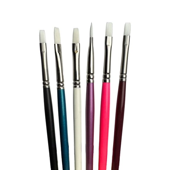 Trekell "Not Too Bad" Synthetic Hair 6-Pack Artist Brush Sets - For Oil, Acrylic and Watercolor Painting