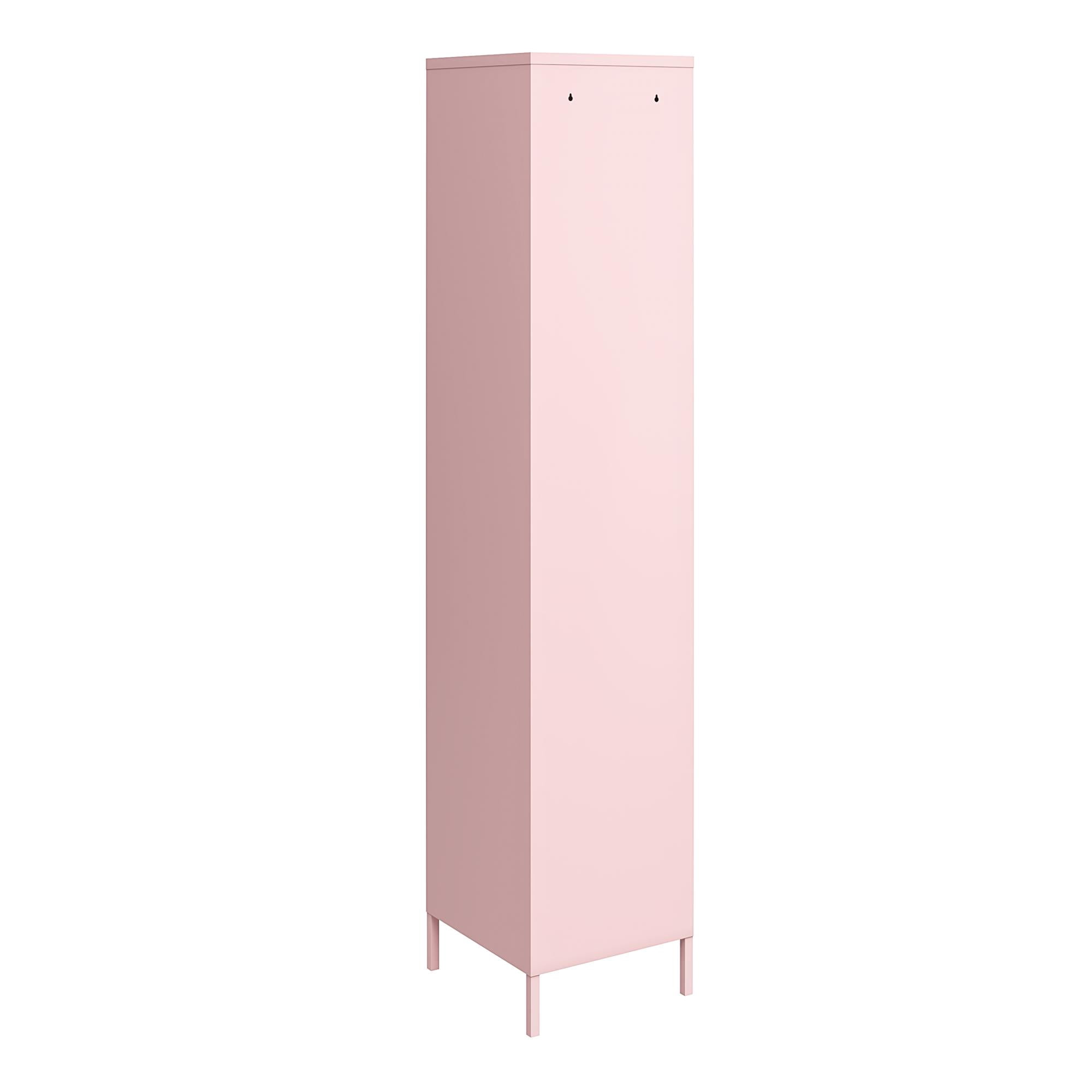 Novogratz Cache 1-Door Tall Single Metal Locker Style Storage Cabinet, Bashful Pink