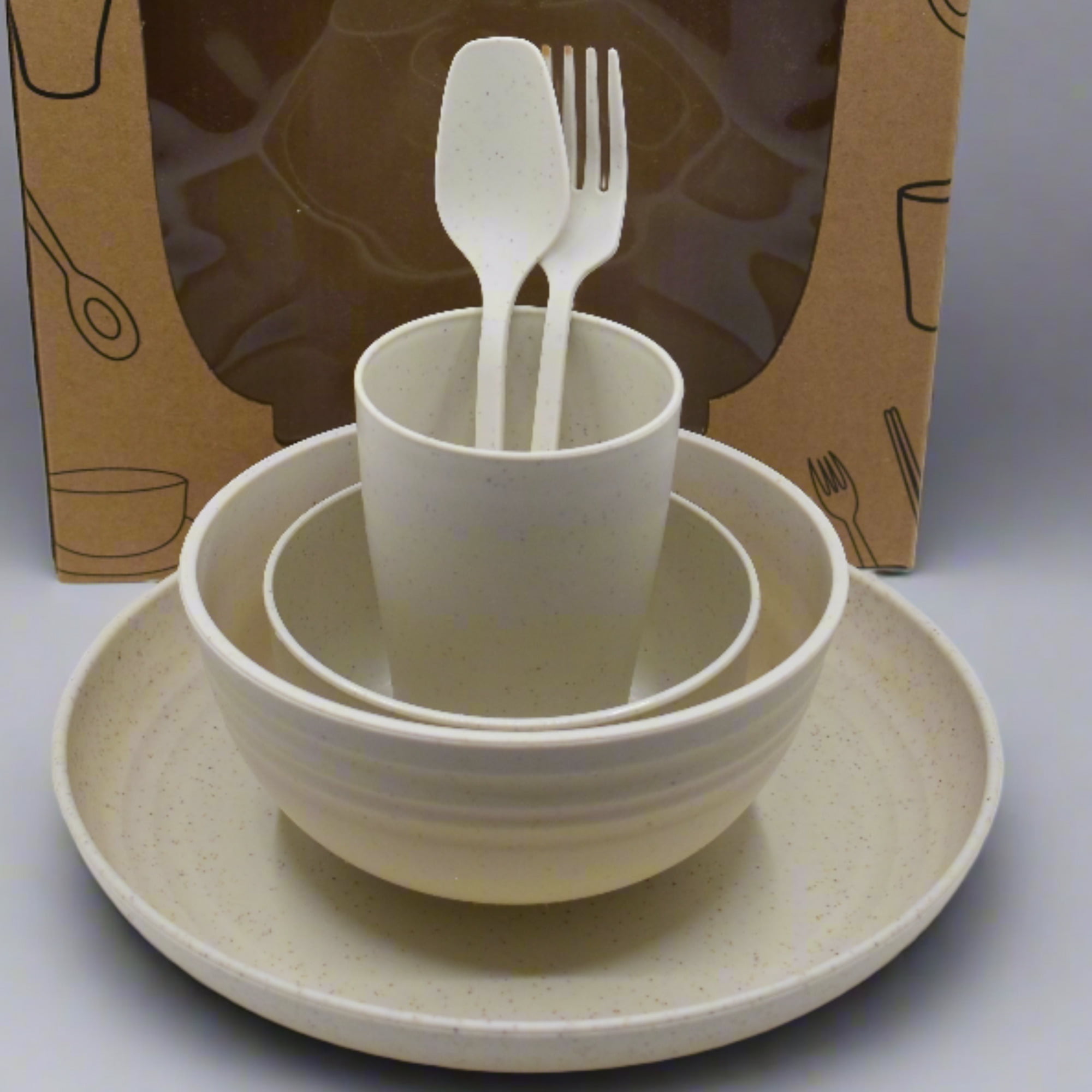 Dorm Dinnerware 5 pcs Set with One Free Bowl