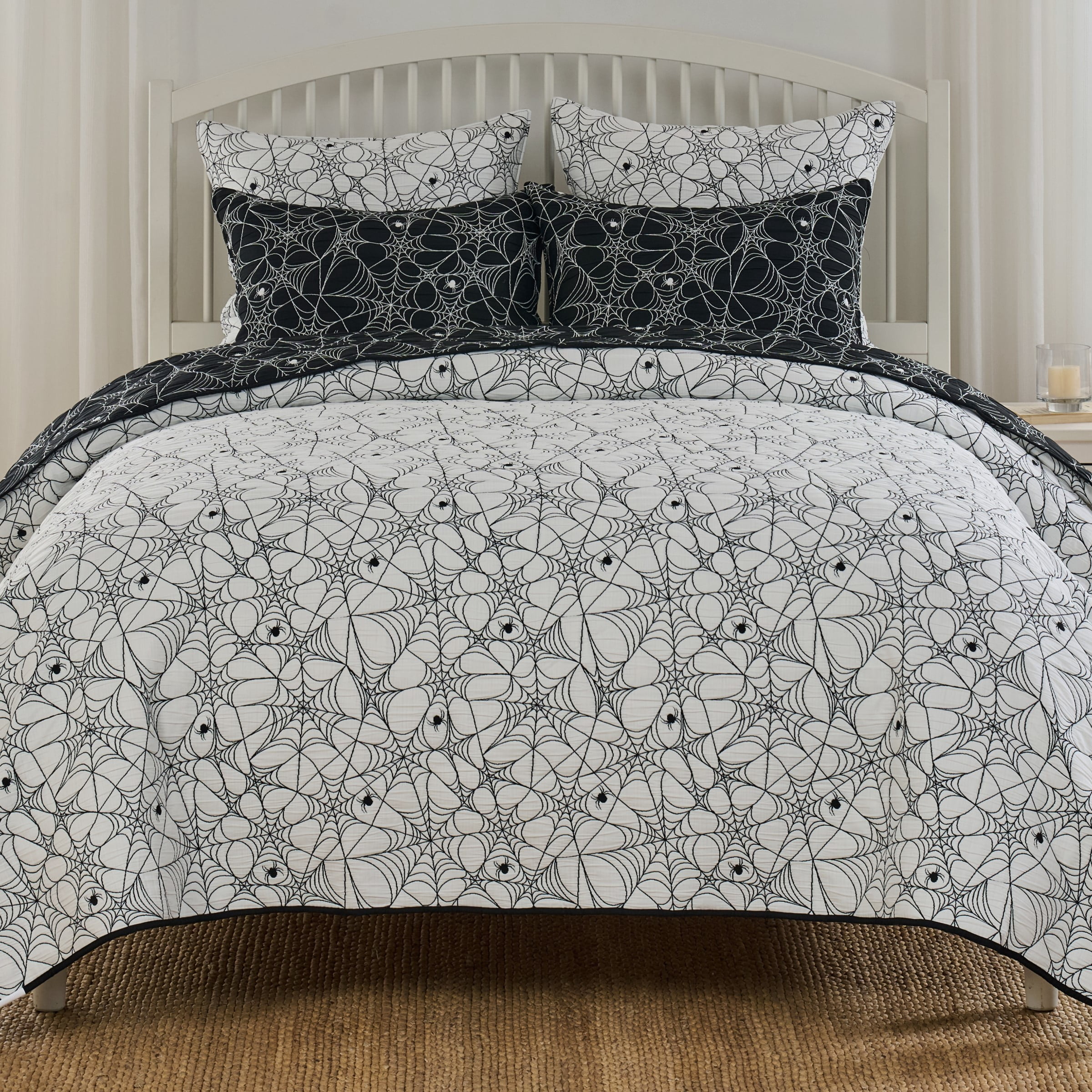 Greenland Home Fashions Novelty Halloween Spinderella Reversible Coverlet Set, Teens-Adults, Twin-XL