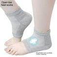 thumbnail image 4 of 4 Pairs Heel Moisturizing Socks Open Toe Socks Gel Heel Socks Cotton for Dry Cracked Feet Women Men (Pink, Turquoise, Blue, Grey), 4 of 7