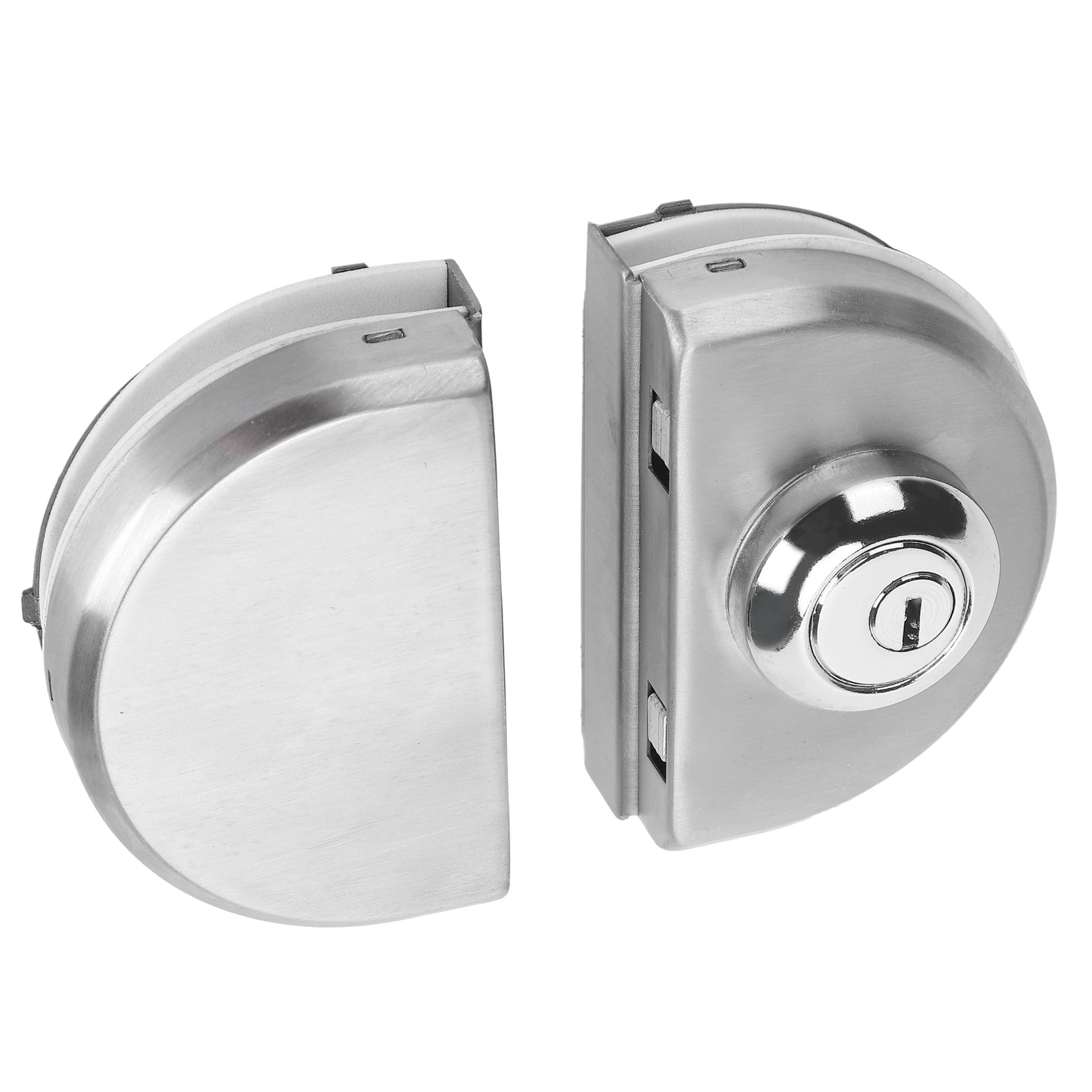 Convenient No Drill 10~12mm Stainless Steel Glass Door Lock with 3 Keys 