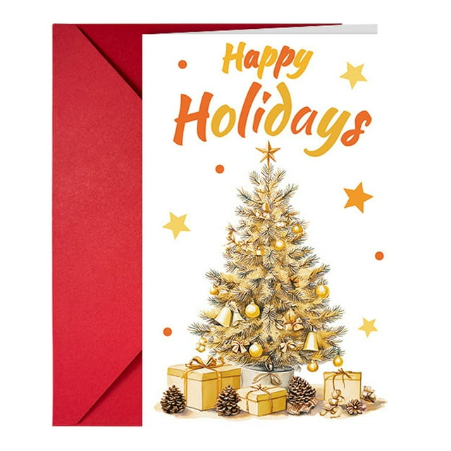 Liyamei Festive Holiday Greeting Card With Envelope For Celebrations And Seasonal Wishes Perfect For Family And Colleagues