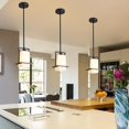 Pendant Light with Milky Glass Shade, 1Light Black Industrial Pendant