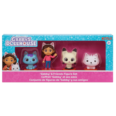 Gabby’s Dollhouse Gabby & Friends 4-Piece Figure Set • Gabby Girl, Cakey Cat, Pandy Paws & Kitty Fairy • Preschool Play Figures Ages 2  • Spin Master