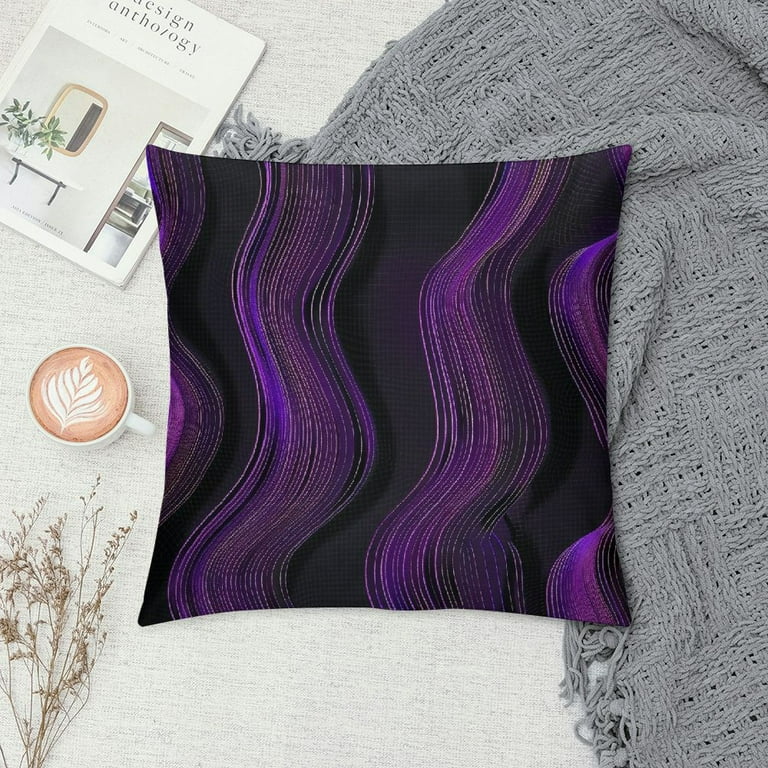 Purple Geometric Lines Decorative Throw Pillow Cover Purple Geometric Lines Decorative Throw Pillow Cover