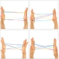 thumbnail image 4 of 5 Pieces Cats Cradle String Hand Game String Finger Game String and 5 Pieces Chinese Jump Ropes Colorful Stretch Rope Elastic Fitness Game for Outdoor Exercise, Rainbow Color, 4 of 7