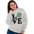 thumbnail image 3 of St Patrick's Day Shamrock Love Women Crewneck Sweatshirt Brisco Brands S, 3 of 6