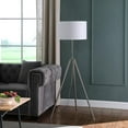 thumbnail image 5 of 64" - 47" In Mid-Century Adjustable Tripod Chrome/Silver Metal Floor Lamp, 5 of 6