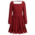 thumbnail image 2 of IBTOM CASTLE Teen Girl Sparkly Long Sleeve Formal Party Dress Junior Christmas Halloween Glitter Holiday Dress Tween Fancy Birthday Sneaker Ball Gown Red, 2 of 7