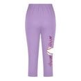 thumbnail image 4 of AUNVITO Girls Baseball Print Casual Sporty Yoga Capri Pants Athletic Streetwear Comfort Stretch 7/8 Length, 4 of 4