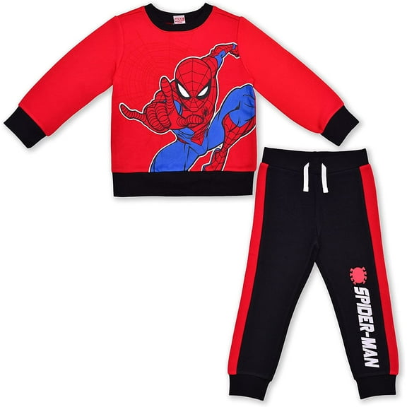 Spiderman Boys 2 Piece Character Crewneck and Jogger Set, Toddler