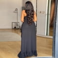 thumbnail image 5 of AURA Plus Size Off Shoulder Maxi Dress High Waist Cutout Sleeveless Summer Vacation Dress, 5 of 6