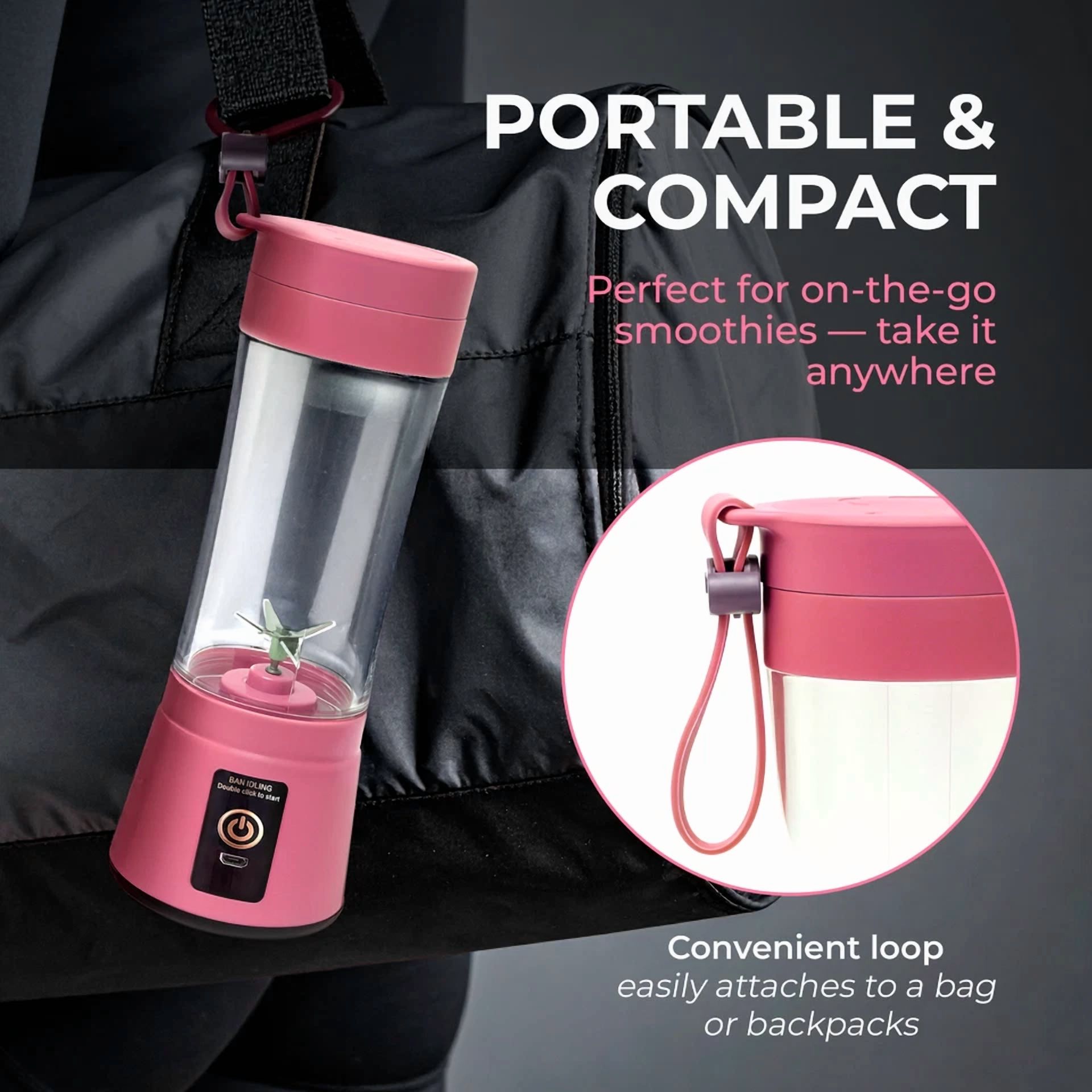 Portable Blender Personal Mini Mixer Protein Shakes Juicer Cup Usb Rechargeable