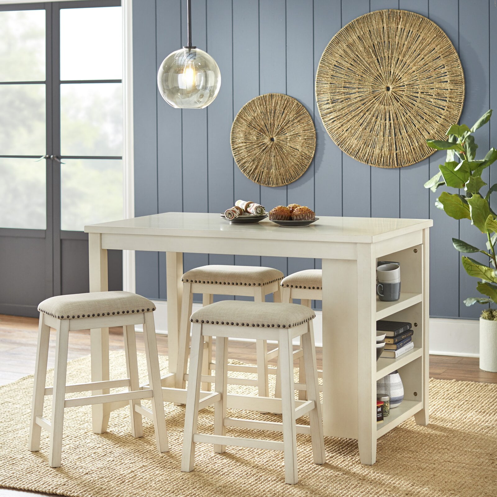 Dunbarton 5 Piece Counter Height Dining Set Bench No Table Base