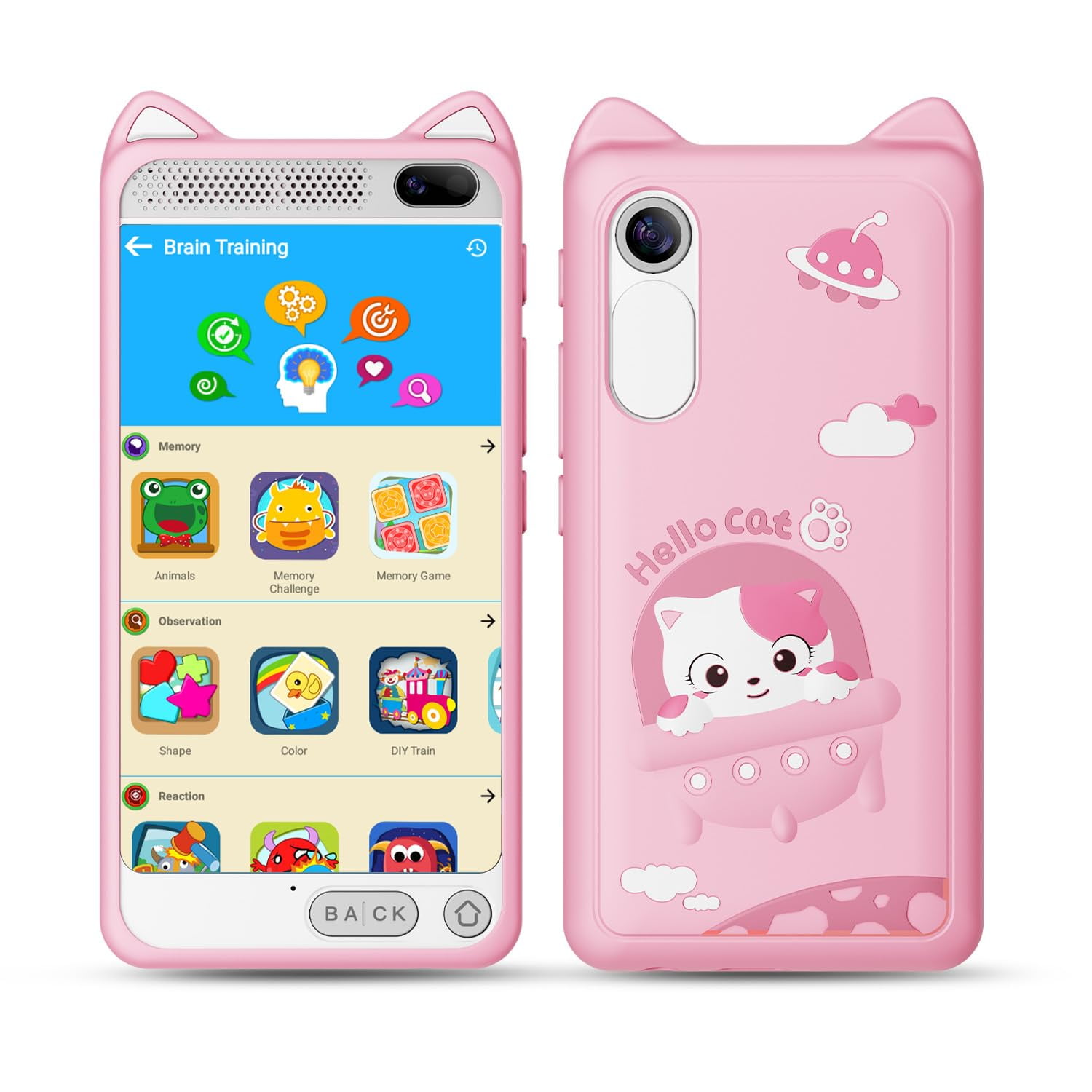CHAKEYAKE Smartphone Infantil Con Pantalla Táctil 2.8", Cámara Doble Y 32 GB Para Niños De 3 A 8 Años