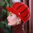 thumbnail image 6 of Zxareky Women Winter Hat Thick Warm Knitted Hat Soft Velvet Cap with Visor Brim, 6 of 7