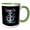 Green/White, variant on 3drose, Coastal Nautical Blue and Pink Living on Lake Time Ship Anchor., 11oz Mug