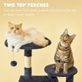 thumbnail image 3 of Quuzee 55-in Cat Tree Tower with Double Condo,Scratching Post Hammock,Somky Gray, 3 of 9