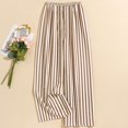 thumbnail image 4 of Women's Casual Fashion Sleep Pants Striped Loungewear Pants Wearable As Outerwear High-Waisted Pants for Modern and Comfortable Lifestyle,Coffee,One Size, 4 of 4