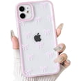 thumbnail image 1 of UTAH-Compatible with iPhone 11 Case Cute Clear Pink Durable Ribbon Bowknot Pattern for Girls Women Soft TPU Transparent Full Camera Lens Shockproof Protective Phone Cover - Pink, 1 of 4