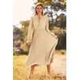thumbnail image 3 of Vestido PRETTYGARDEN Midi Plisado de Línea A con Diseño Swiss Dot Khaki Talla L, 3 of 8