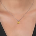 thumbnail image 3 of Gem Stone King 925 Sterling Silver Yellow Citrine Pendant Necklace for Women (1.30 Cttw, Gemstone Birthstone, Round 7MM, with 18 inch Silver Chain), 3 of 3